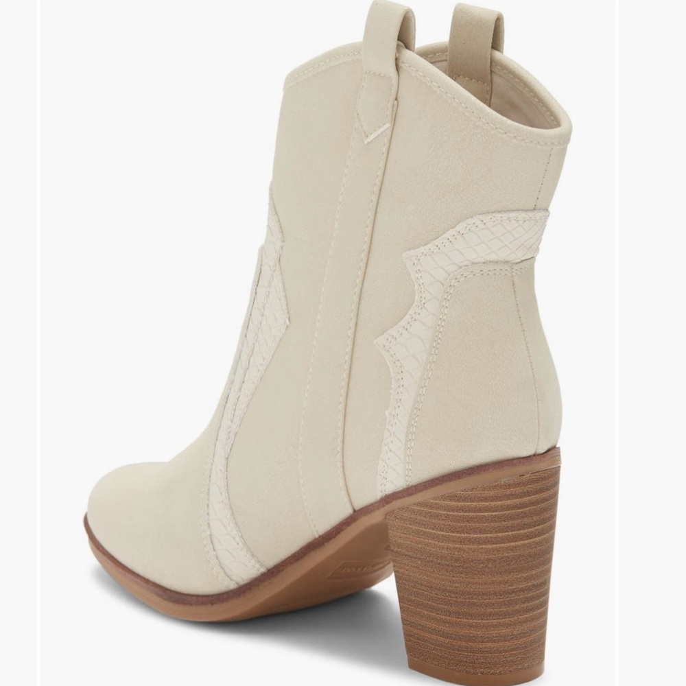 MIA Cowboy Bootie Heel Boots Off White Cream 7 NWT - Picture 8 of 11